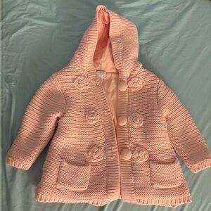 First Impressions Pink Knit Hooded Jacket